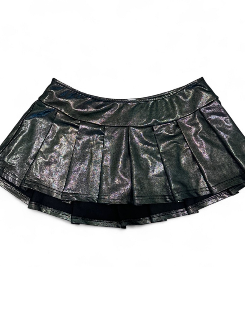 Dolls Kill black holographic pleated skirt
